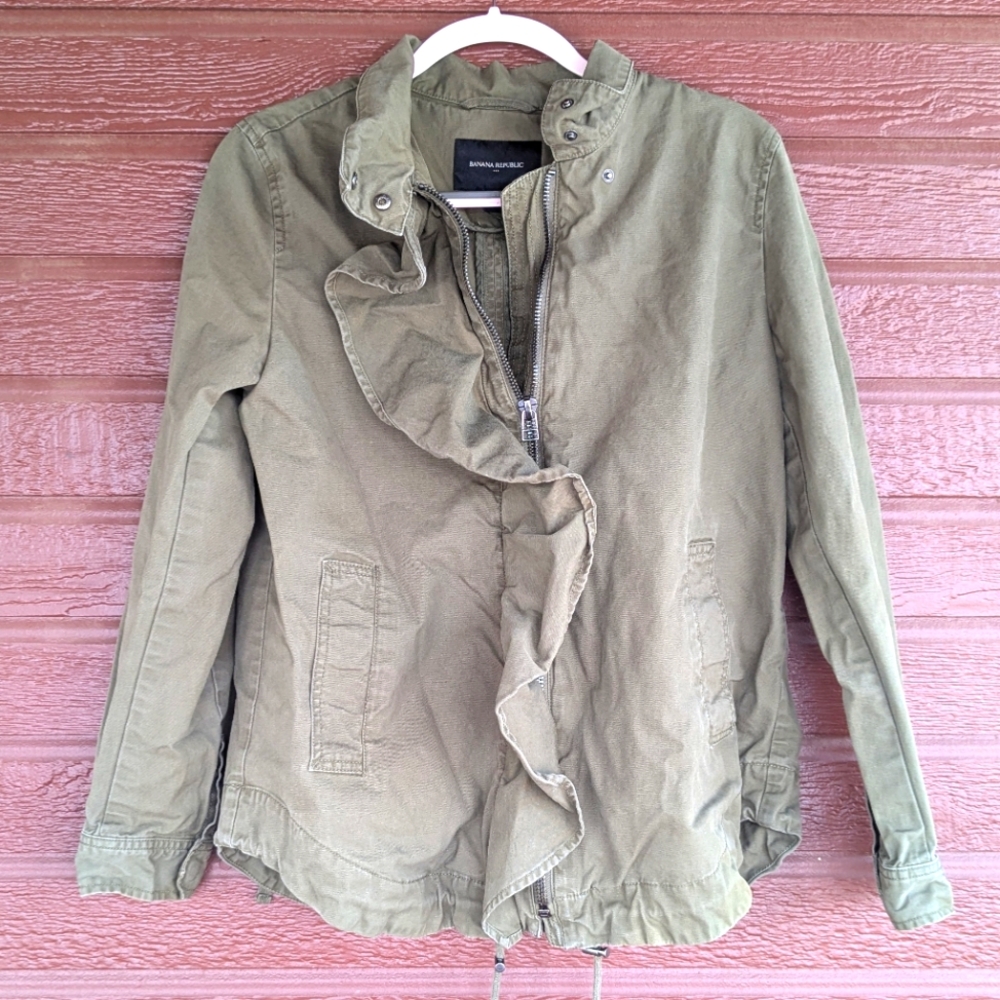 🖖 Banana Republic 🖖 Ruffle Utility Jacket - Picture 2 of 9